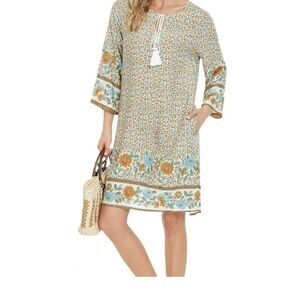 Half Life Vibrant Floral Patterned Dress with Tassel Tie XL (G22)